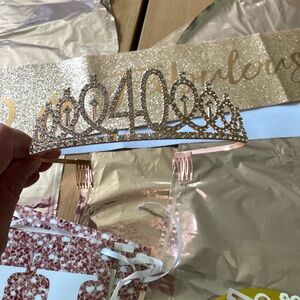 Elegant Gold Tiara for 40th Birthday Celebration